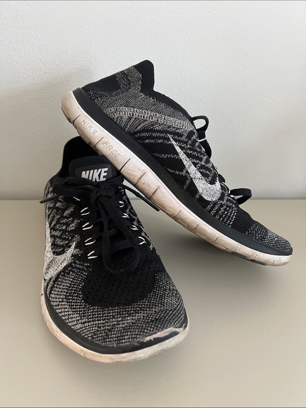 Nike Black & Gray Flyknit Athletic Sneakers